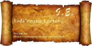 Ivánszky Eszter névjegykártya
